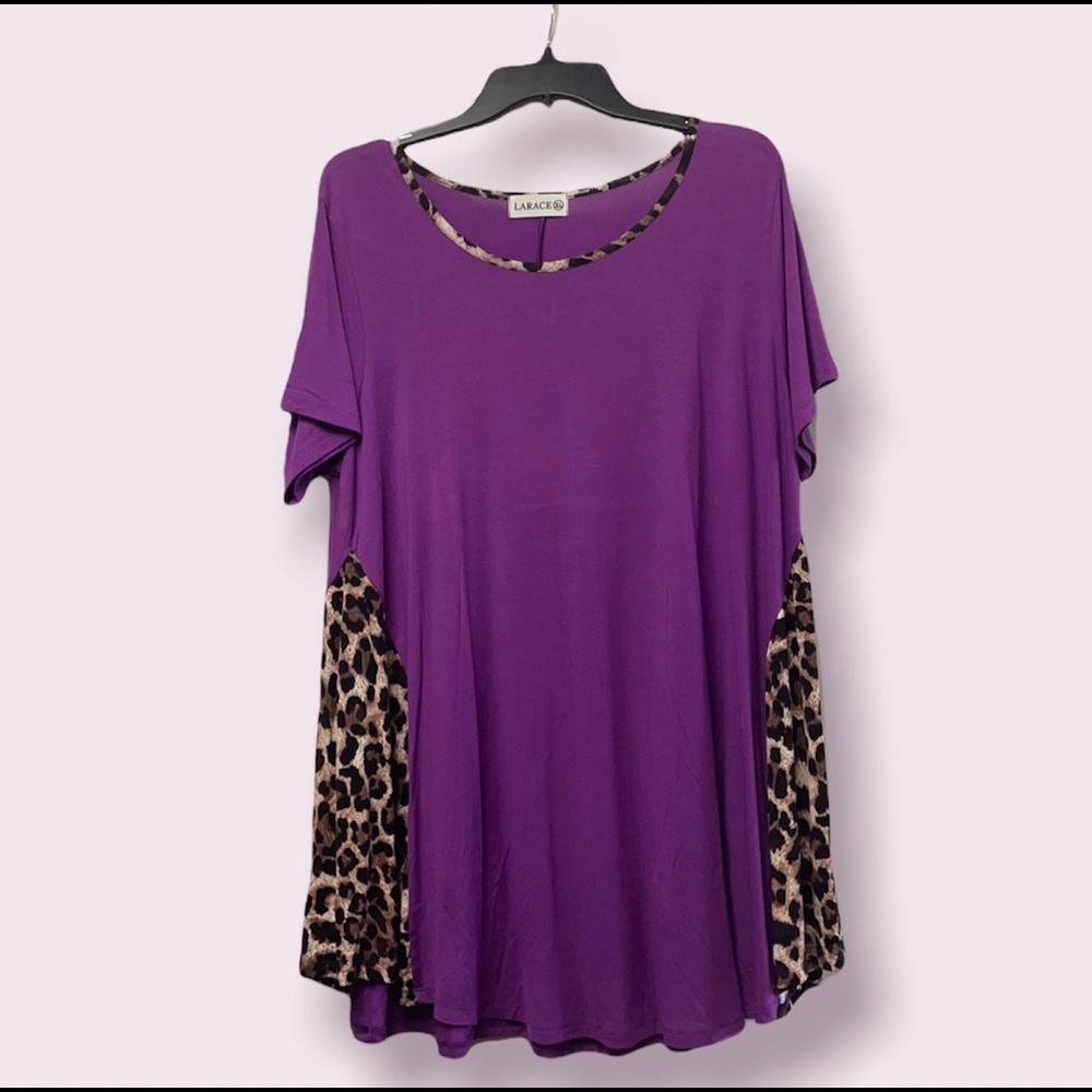 Purple/Leopard Top New